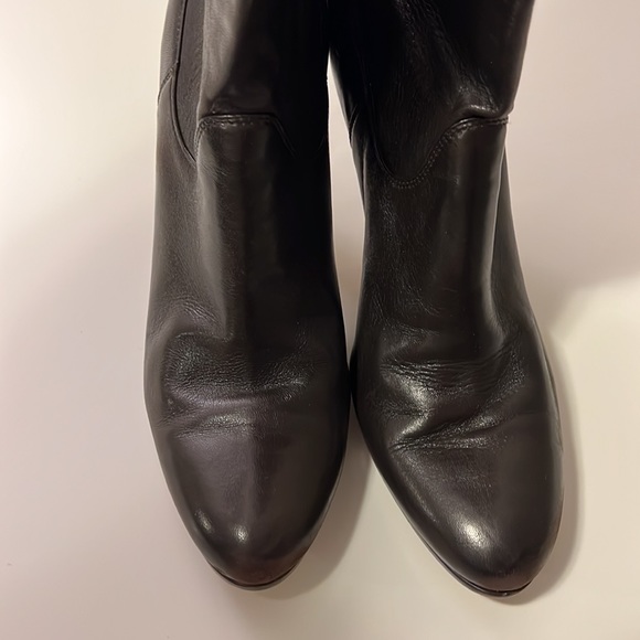 Brown Stretch Cole Haan Crackle Leather Boots Sz 91/2 - Picture 3 of 6